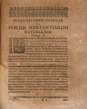 Disquisitio Physica De Formis Substantiarum Naturalium