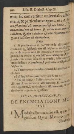 Cap. XI. De Enunciatione Modali.