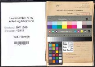 Entnazifizierung Heinrich Will , geb. 18.11.1895 (Haendler)