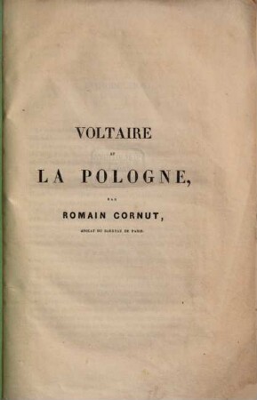 Voltaire et la Pologne : Un liberatre
