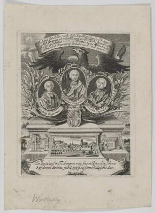 Gruppenbildnis des Ludwig Eugenius von Württemberg, des Carolus Eugenius von Württemberg und des Friderich Eugenius von Württemberg