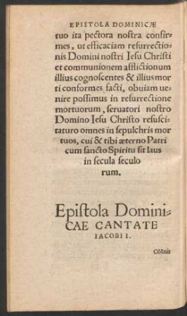 Epistola Dominicae Cantate ...