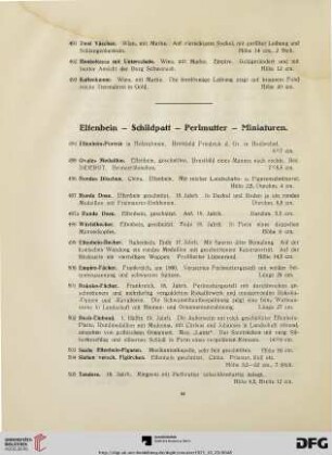 Elfenbein, Schildpatt, Perlmutter, Miniaturen, Glas, Kristall (Nr. 494-540)