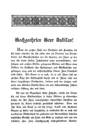 Hochgeehrter Herr Jubilar!