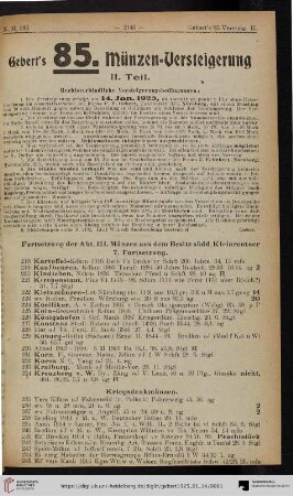 [14. Jan. 1925] (Katalog Nr. 85,2)