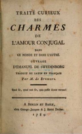 Traité Curieux Des Charmes De L'Amour Conjugal Dans Ce Monde Et Dans L'Autre