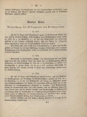 Vierter Titel. Vollziehung der Erkenntnisse des Reichsgerichts