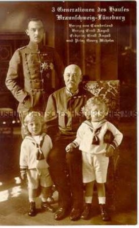 Ernst August von Braunschweig mit Söhnen und seinem Vater