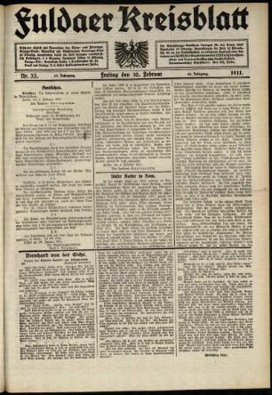 Ausgabe vom Freitag, den 10. Februar 1911.