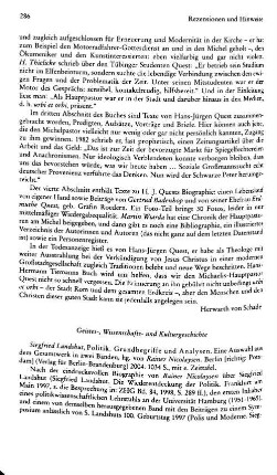 Rezensionen und Hinweise : Geistes-, Wissenschafts- und Kulturgeschichte