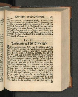 Lit. N. Verwalters auf der Droege End.