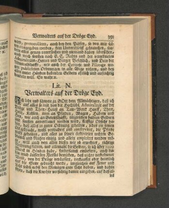 Lit. N. Verwalters auf der Droege End.