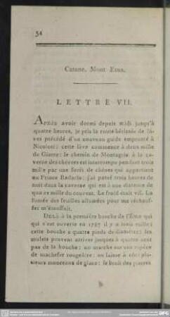 Catane. Mont Etna. Lettre VII.