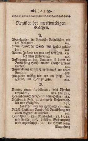Register der merkwürdigen Sachen.