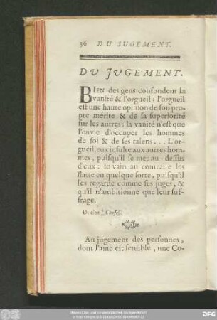 Du Jugement.