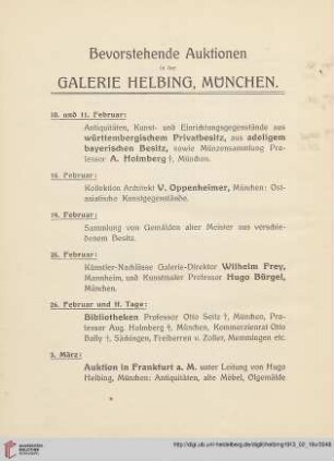 Bevorstehende Auktionen