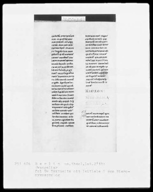 Evangeliar — Initiale S zum Hieronymusprolog, Folio 9verso