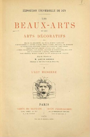 Les beaux-arts et les arts décoratifs : Exposition universelle de 1878, 1. L' art moderne