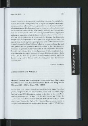 Zeitgeschichte und Aktuelles
