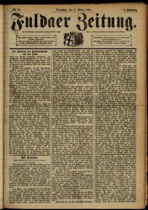 Ausgabe vom Dienstag, den 03. März 1891.
