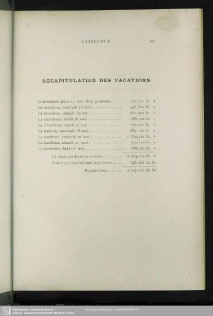 Récapitulation Des Vacations