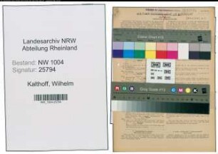 Entnazifizierung Wilhelm Kalthoff , geb. 16.10.1905 (Segelmacher)