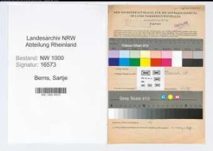 Entnazifizierung Sartje Berns, geb. 03.11.1906 ()