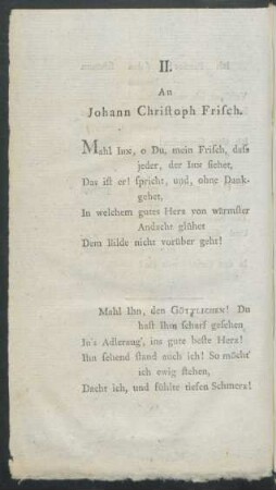 II. An Johann Christoph Frisch