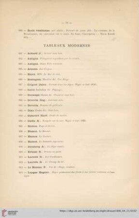 Tableaux Modernes (Nr. 891 - 925)