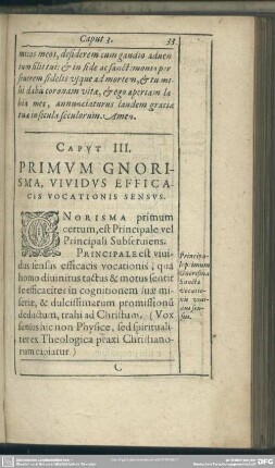 Caput III. Primum Gnorisma, Vividus Efficacis Vocationis Sensus