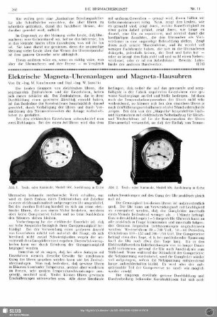 Elektrische Magneta-Uhrenanlagen und Magneta-Hausuhren
