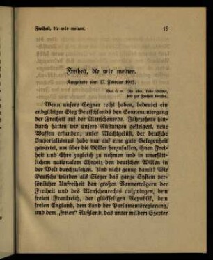 15-23, Freiheit, die wir meinen