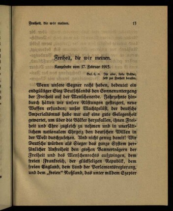 15-23, Freiheit, die wir meinen