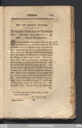 Vier und zwanzigste Vorlesung. Fortgesetzte Geschichte der Beredsamkeit - Römische Beredsamkeit - Cicero - neuere Beredsamkeit.