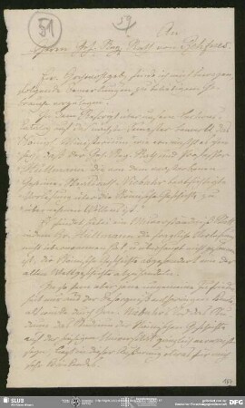 Eigenh. Briefkonzept von August Wilhelm von Schlegel an Philipp Joseph von Rehfues, Bonn, 18.03.1831