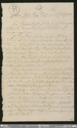 Eigenh. Briefkonzept von August Wilhelm von Schlegel an Philipp Joseph von Rehfues, Bonn, 18.03.1831