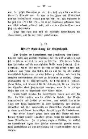 §. 12. Weitere Entwicklung der Landeshoheit.