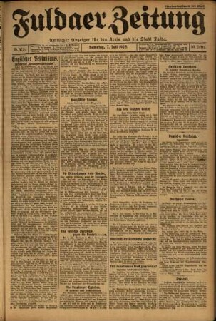 Ausgabe vom Samstag, den 07. Juli 1923.