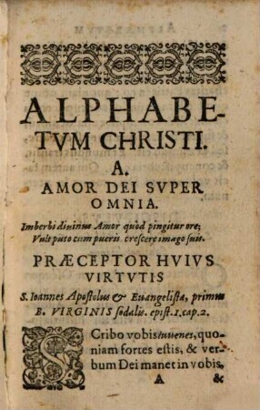 Alphabetum Christi et Diabolin