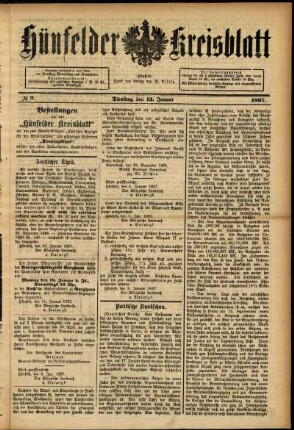 Ausgabe vom Dienstag, den 12. Januar 1897.
