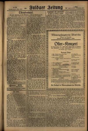 Vierte Ausgabe vom Sonntag, den 31. März 1929.