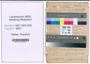Entnazifizierung Friedrich Geese , geb. 25.03.1902 (Bahninspektor)