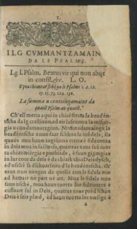 Ilg Cummantzamain Da Ls Psalms.