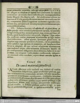 Caput III. De causa materiali subiectiva