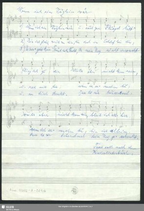 Wenn ich ein Vöglein wär - Mus.11302-H-521,6 : Coro fanciulli - A; RMWV 441