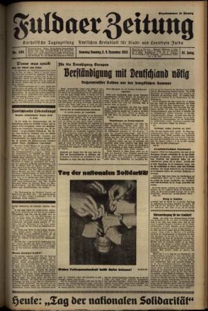 Erste Ausgabe vom Samstag, den 05. Dezember 1936.
