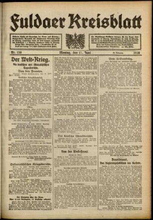 Ausgabe vom Montag, den 17. Juni 1918.