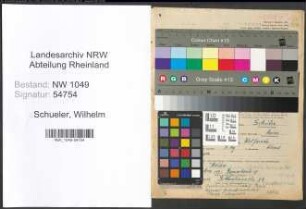 Entnazifizierung Wilhelm Schueler , geb. 06.02.1902 (Angestellter)