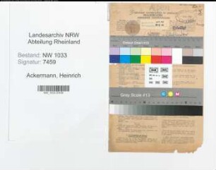 Entnazifizierung Heinrich Ackermann , geb. 12.05.1903 (Schlosser)