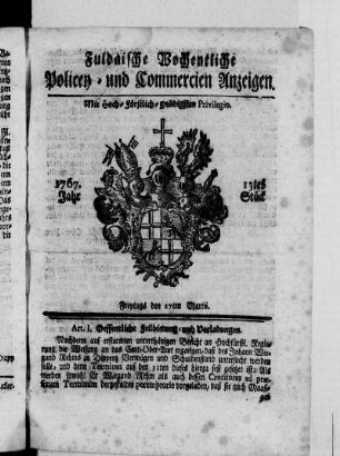 13tes Stück, Ausgabe vom 27. Martii 1767